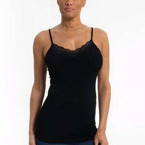 ELETIAN Spaghetti Strap Tank with Lace ET1401BLK